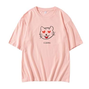 Imagem de Camiseta Aespa Concert My Synk estampada com desenho animado algodão gola redonda manga curta, Karina Pink, M