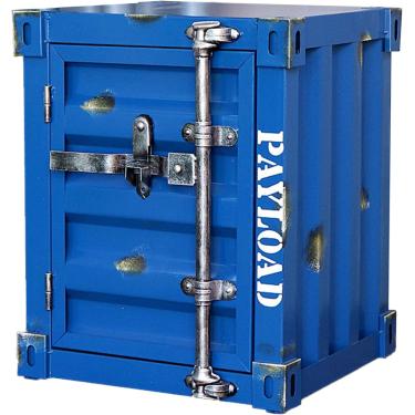 Imagem de Mesa de centro criativa estilo industrial retrô mesa de cabeceira multifuncional metal ferro sofá mesa de canto mesa de telefone pode ser instalada com trava, azul B