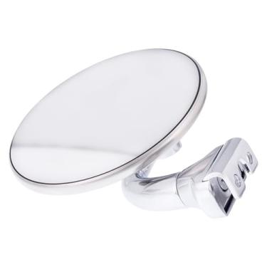 Imagem de United Pacific C5001-CVX, espelho peep de braço curvo de 4" com vidro espelhado convexo, espelho de borda de porta, cromado, visão grande angular - ONE Mirror