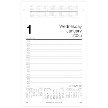 Imagem de Recarga de calendário diário de mesa 2022 da AT-A-GLANCE, 12,7 cm x 20,32 cm, folha solta, estilo almofada (E45850)