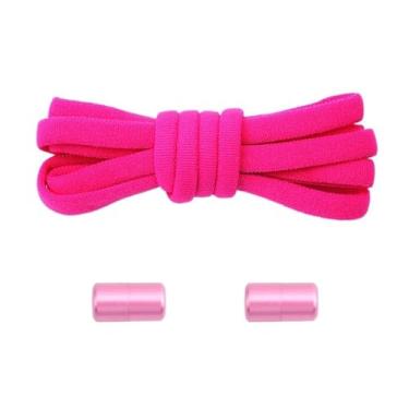 Imagem de Crianças, Adultos, Cadarços Rápidos, Planos, Tênis, Cadarços Elásticos Com Fivela Circular(Rose red)