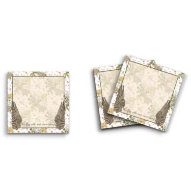 Imagem de Butler in the Home Sticky Notes Pacote com 12 unidades de 7,6 cm x 7,6 cm, 50 folhas por bloco, We Fly with Our Own Wings Angel, blocos de notas engraçados fofos e engraçados, papel planejador de