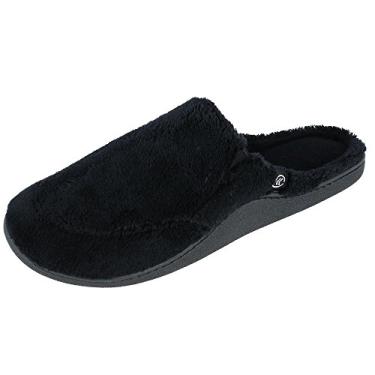 Imagem de Isotoner Mens Microterry Clog Slippers Ebony Black Large 9.5-10.5
