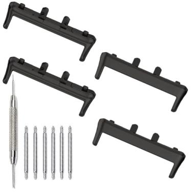 Imagem de YOFUNTLE Conector de aço inoxidável compatível com pulseira Samsung Galaxy Fit 3, pulseira para smartwatch, conector de metal substituível para Samsung Galaxy Fit 3 SM-R390 Fitness Tracker (4 peças)