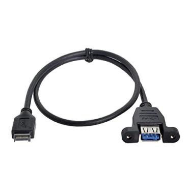 Imagem de CY USB 3.1 Cabeçalho do painel frontal para USB 3.0 Tipo A Cabo de extensão fêmea 50 cm Tipo de montagem do painel