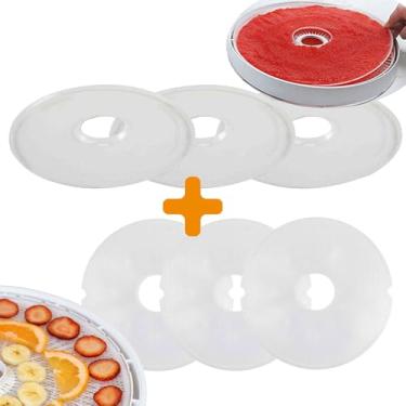 Imagem de 3 peças de tela de malha e 3 peças bandeja desidratadora reutilizável folhas de desidratador para secador de frutas festa em casa