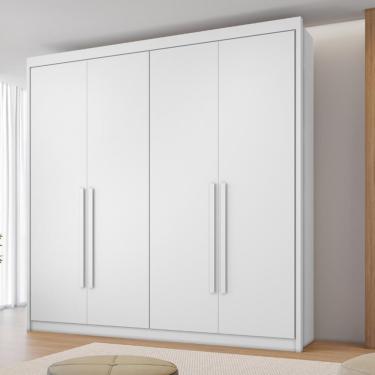 Imagem de Guarda Roupa Casal 4 Portas Bergamo Conquista Móveis - Branco