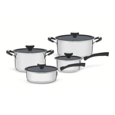 Imagem de Jogo de Panelas 4 Peças Solar Ceramic Aço Inox Fundo Triplo Tramontina 65120/026 