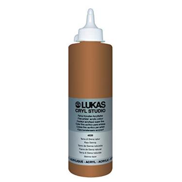 Imagem de Lukas CRYL Studio Tinta acrílica para artista, Siena crua, frasco de 500 ml - Tintas acrílicas de alto pigmento para pintura em tela, trabalhos em grande escala - Viscosidade média, mistura em água,