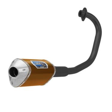Imagem de Escapamento Pro Tork Mini 3 Curva Preta Fan 125 2016 À 2017, DOURADO, 