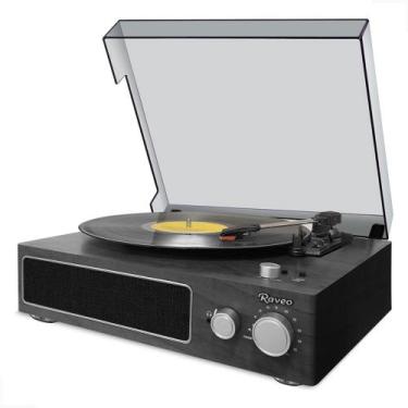 Imagem de Vitrola Toca Discos Retro Vintage Studio Usb Bluetooth FM - Raveo, Pre