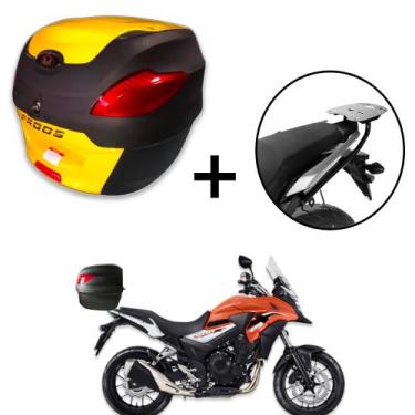 Imagem de Baú 41 litros Awa Proos com Bagageiro para CB 500X 2013-2023, Amarelo