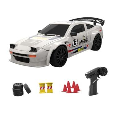 Imagem de Colaxi 1:24 Escala RC Drift Pneu Carro Modelo Drift Sport Toy Car 4WD Alta Velocidade Modelo Veículo para Crianças Crianças Adultos Presente, Branco