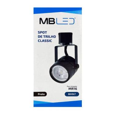 Imagem de Spot para Trilho Eletrificado Classic Preto 1XDicróica Bivolt - MB Led