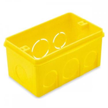 Imagem de Caixinha Luz Amarela Pvc 4X2 Brascom - Kit C/100 Unidades