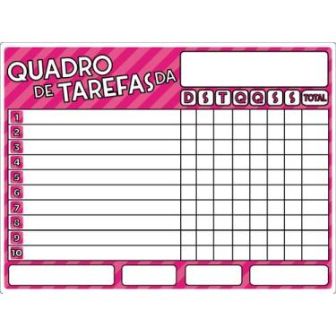 Imagem de Painel Magnético Quadro De Tarefas Super Nanny Meninas Rosa - Intempo 