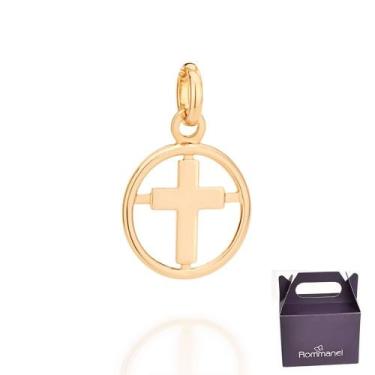 Imagem de Pingente Infantil Cruz Banhado Ouro Rommanel 542212, Dourado