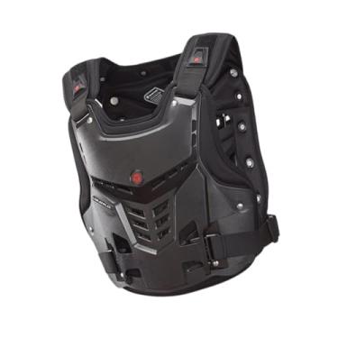 Imagem de QccHieUs Protetor de Peito Equipamento de Motocross Colete de Equitação Adulto Confortável Equipamento de Proteção Ajustável para Homens para Motociclismo, Preto XL