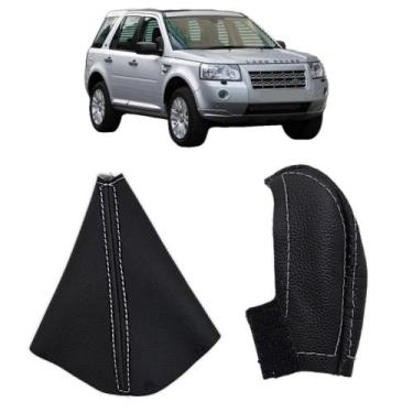 Imagem de Capa Couro Manopla Câmbio Automático e Coifa Alavanca Marcha Land Rove