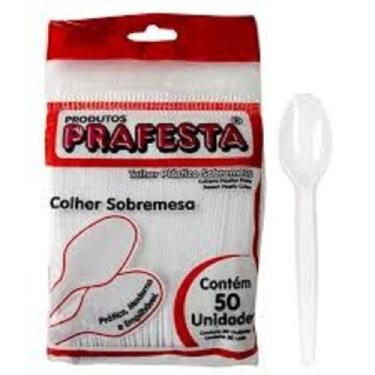Imagem de Colher descartável sobremesa pacote com 50 unidades - QFESTA