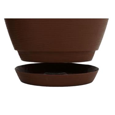 Imagem de Vaso Com Prato Tramontina Asteca 24 Cm Em Polietileno Marrom