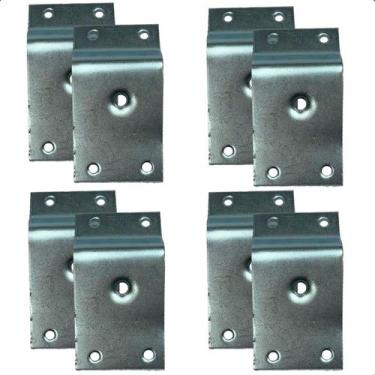 Imagem de Kit 8 Chapinha Chapa Base pés Palito Inclinada Metal Zincado Rosca 5/1