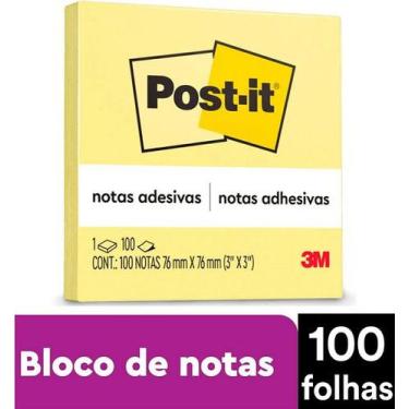 Imagem de POST-IT 100 Notas 76 X 76MM Amarelo 3M