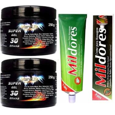 Imagem de Kit 2 Super Gel 30 Ervas 250g + 1 Pomada Mil Dores 100g - Mary Life
