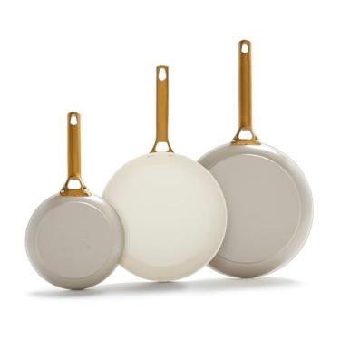 Imagem de GreenPan Conjunto de frigideiras Reserve, 20,32 cm, 25,44 cm e 30,48 cm, Taupe