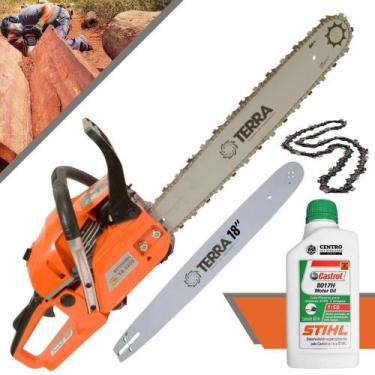 Imagem de Motor Serra Moto Serra Motosserra Com ÓLEO STIHL Á Gasolina 2T 52cc 2,