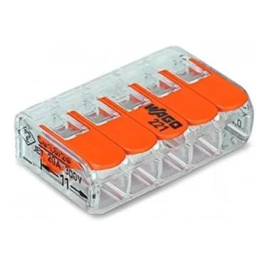 Imagem de CONECTOR 221 WAGO 5 POLOS 6mm 41A - 30 PROFISSIONAL