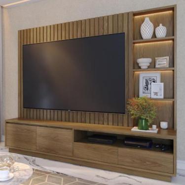 Imagem de Estante Home para TV até 82 Polegadas 4 Gavetas Ripado LED Cancún Coli