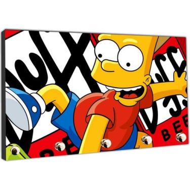 Imagem de Porta Chave Simpsons Família Bart Organizador Chaveiros - Vital Quadro