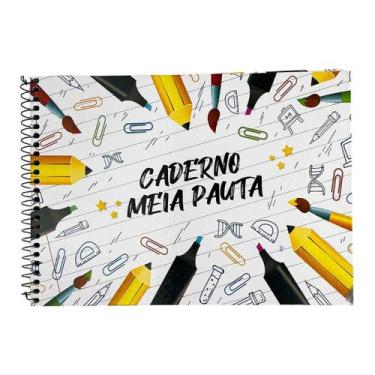 Imagem de Caderno Meia Pauta espiral capa dura horizontal 96 folhas - Marca