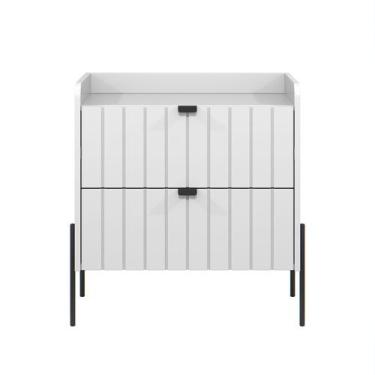 Imagem de mesa de cabeceira com gaveta branca para quarto moriah 60cm - Aprire M