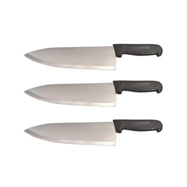 Imagem de Conjunto de facas de cozinheiro de aço inoxidável francês da Cozzini Cutlery Imports de 3 a 10 polegadas, Preto