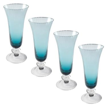 Imagem de Karma, Aria Toasting Champagne Flutes Presente para aniversário, casamento, aniversário, conjunto de quatro, azul-petróleo