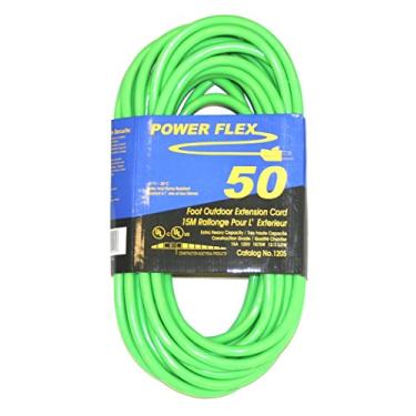 Imagem de CEP Construction Electrical Products Cabo de extensão verde neon 1205NG calibre 12 3 fios 50 pés