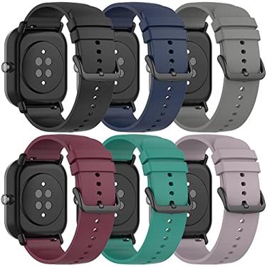 Imagem de QGHXO Pulseira para Amazfit Bip 3/3 Pro/U Pro/S lite/Lite/S/U, pulseira de silicone macio de substituição para Amazfit GTS 4/4 Mini/2/2e/2 Mini