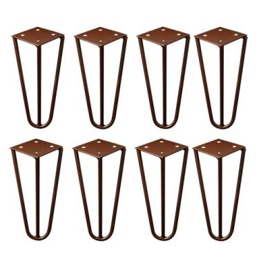 Imagem de Kit 8 Pés de Metal 15 CM Hairpin Legs Mesas de Centro Puffs Bronze G41