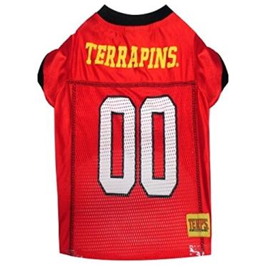 Imagem de Pets First NCAA College Maryland Terrapins Jersey de malha para cães e gatos, tamanho médio, camiseta licenciada para cães com seu time favorito de futebol e basquete universitário
