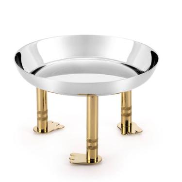 Imagem de Prato Médio Minpin Níquel com Pés Gold24K - St James