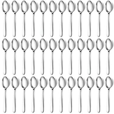 Imagem de Pleafind Conjunto de Colheres de Jantar de 36 Peças (7,4"), Talheres de Colheres, Colher de Aço Inoxidável, Colheres de Prata, Colher de Sopa Polida Espelhada, Colheres de Talheres para Casa, Cozinha,