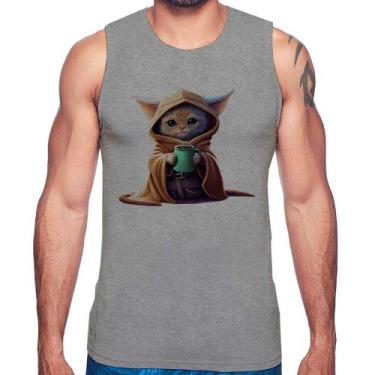 Imagem de Regata Gato Jedi - Foca na Moda, Cinza, GG