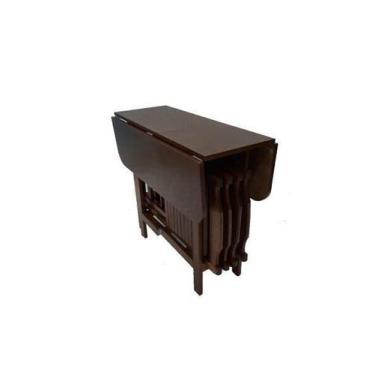 Imagem de Conjunto Prático xangai Mesa e 4 Cadeiras Dobrável Bar Cozinha - SCHOL