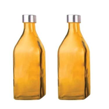 Imagem de 2un GARRAFA DE VIDRO C/ TAMPA SCOTCH ÁGUA SUCO LARANJA - Tuut