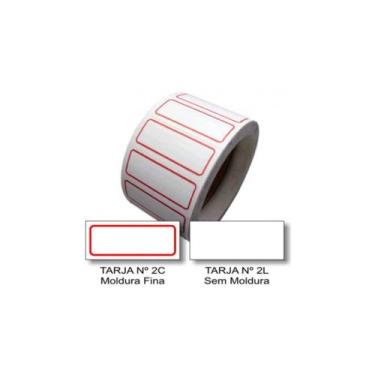 Imagem de Etiqueta Adesiva de Preço 12x30 mm Com Tarja Nº 2L Rolo 500 Un - DC Au