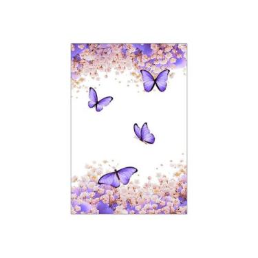 Imagem de Painel De Festa Vertical 1,50 x 2,20 - Borboleta Lilás Floral 031 - Vi