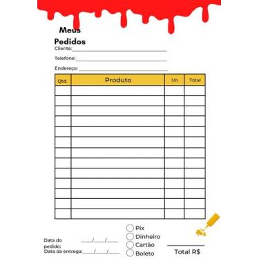 Imagem de 4 Blocos Bloquinhos Talão Pedidos 10x15 ou 15x21 Com 100 Folhas cada T