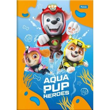 Imagem de Caderno Brochura 1/4 Capa Dura Patrulha Canina 48 Folhas Pacote com 10